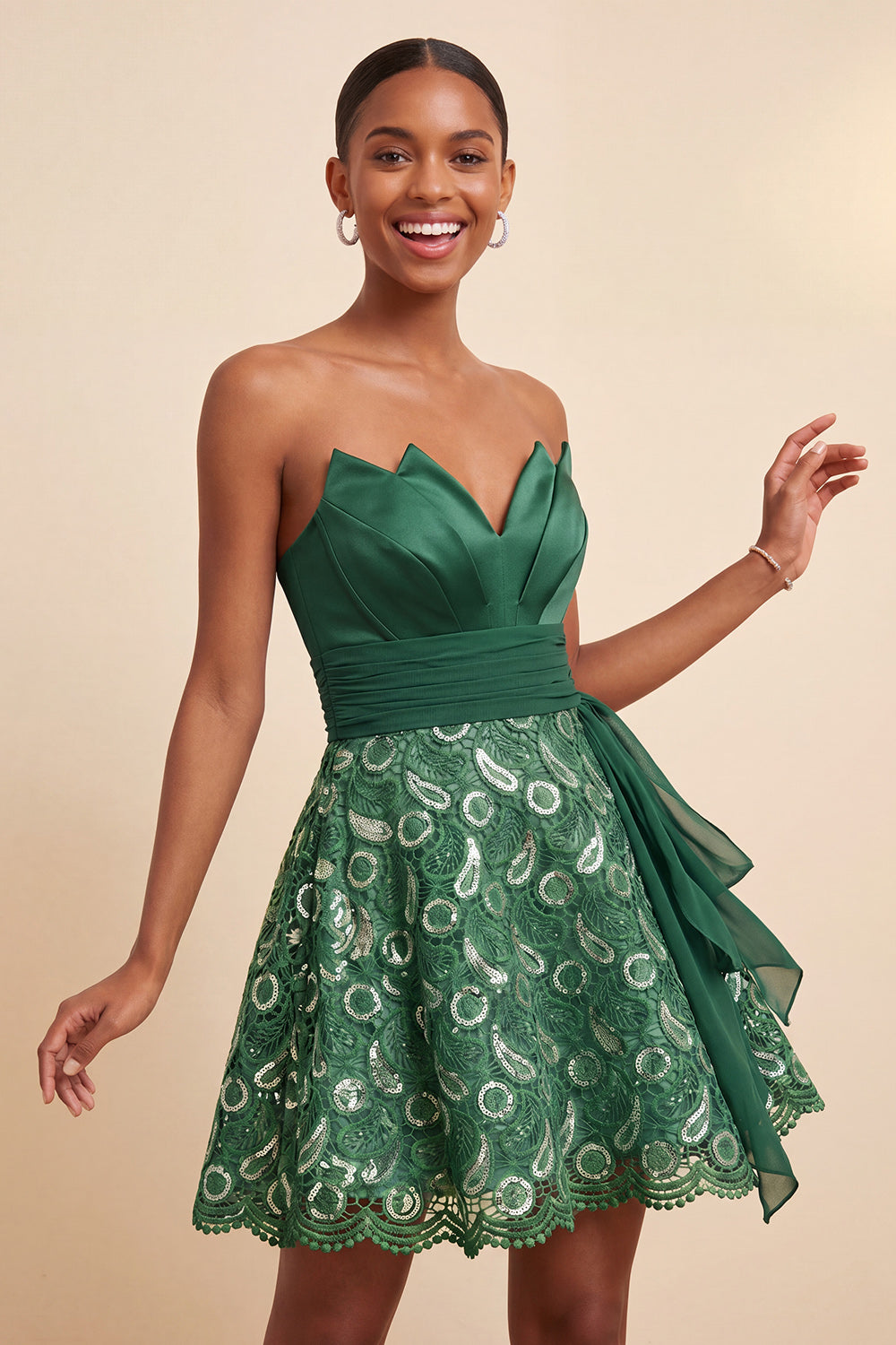 Sky Blue A-Line Sweetheart Sequins Lace Up Back Homecoming Dress with Sash