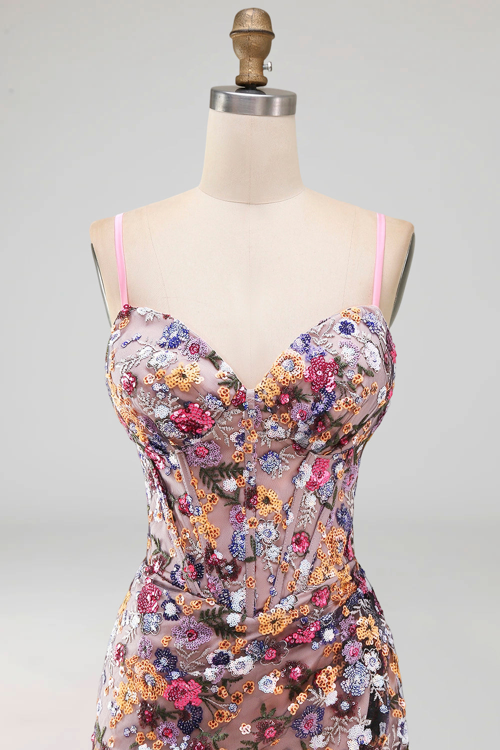 Pink Corset Bodycon Ruched Short Homecoming Dress with Sequins
