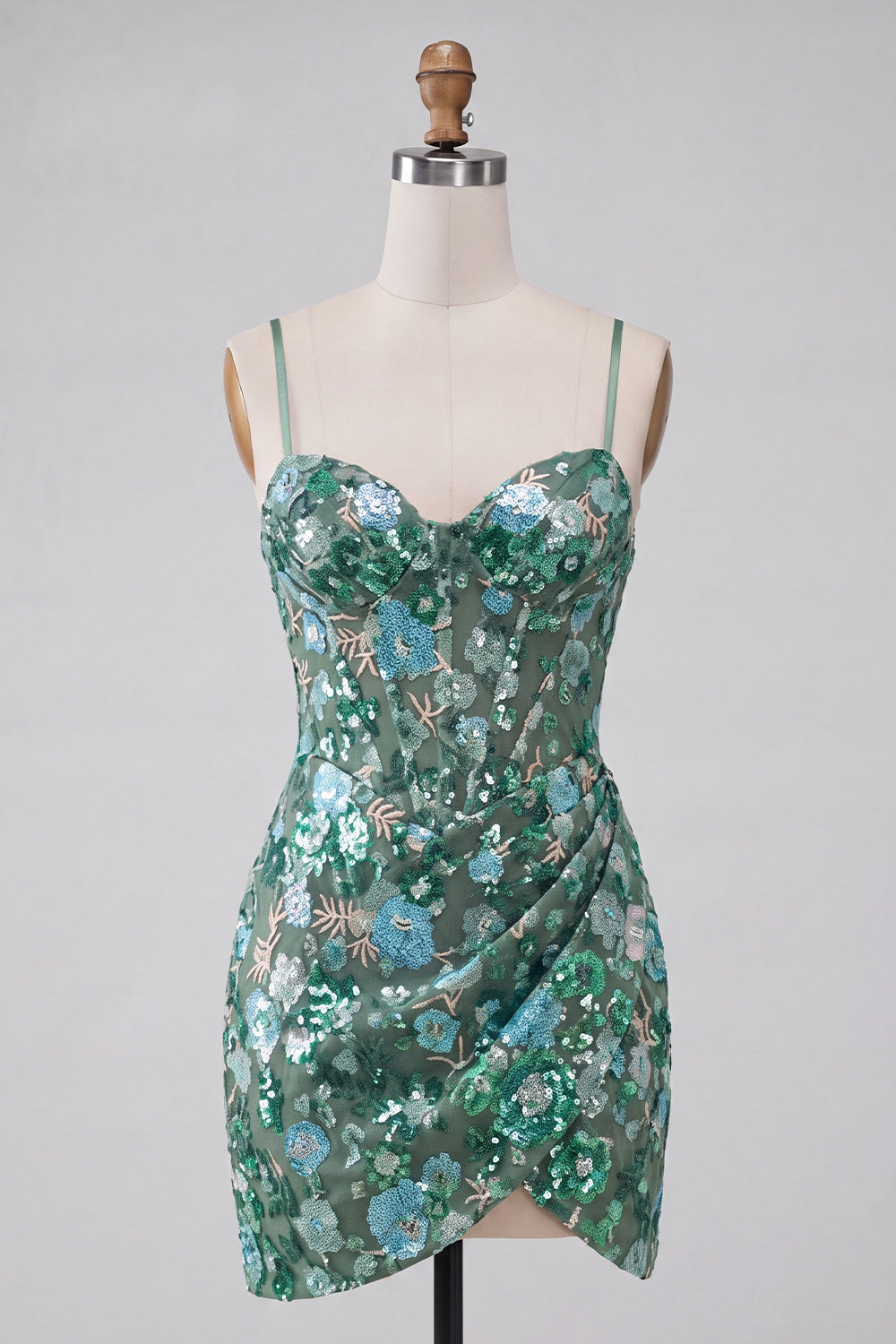 Pink Corset Bodycon Ruched Short Homecoming Dress with Sequins