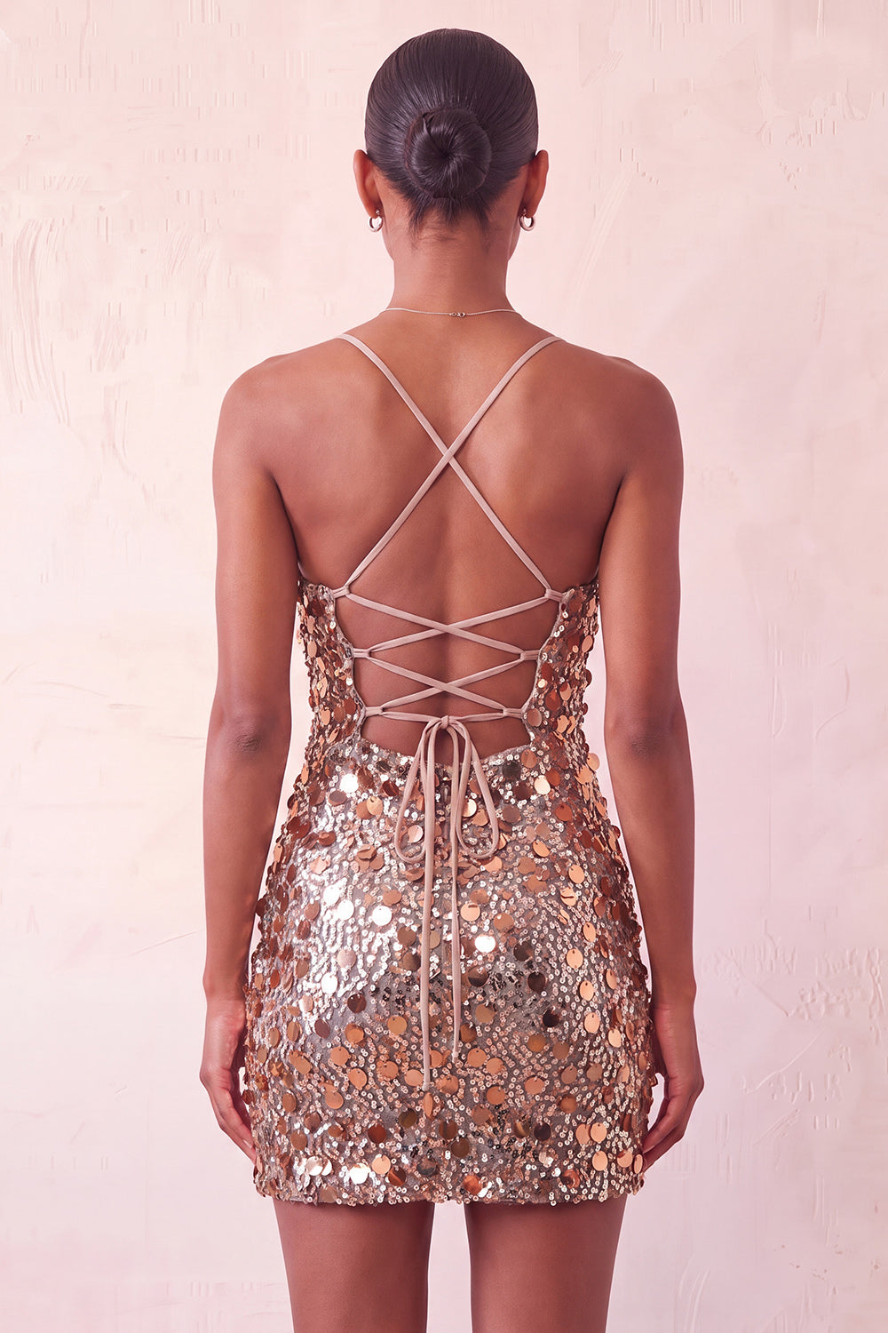 Sparkly Silver Bodycon Lace Up Back Short Homecoming Dress with Sequins