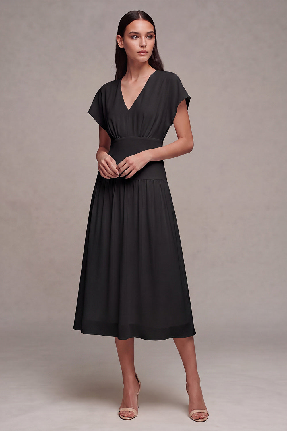 A-Line Chiffon V-Neck Little White Dress