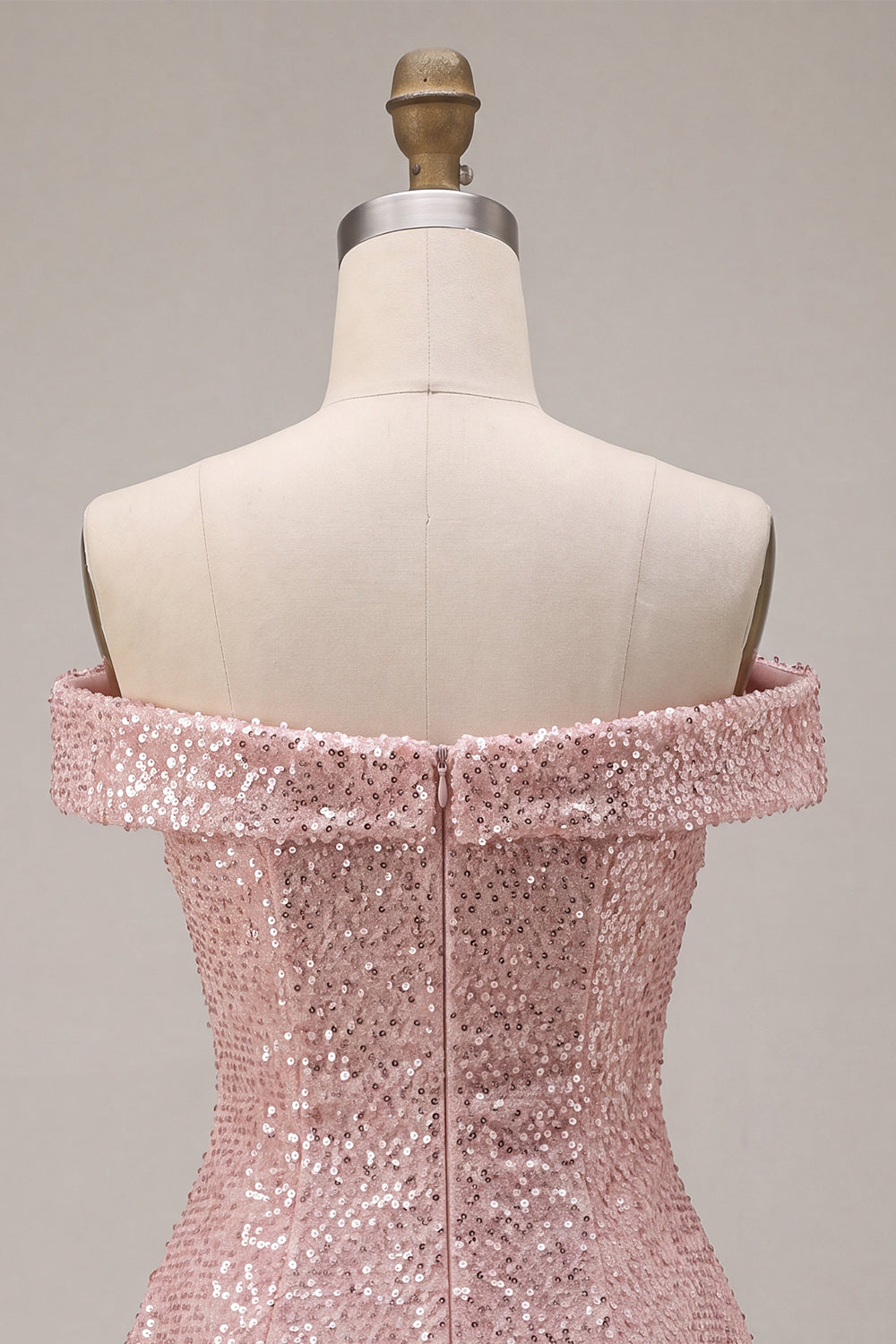 Sparkly Pink A-Line Off the Shoulder Sequins Homecoming Dress