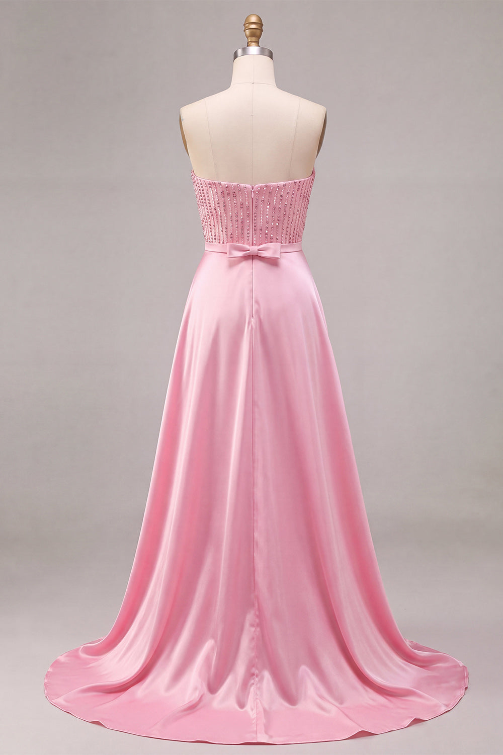 Strapless Pink Bodycon Sequins Homecoming Dress with Sash