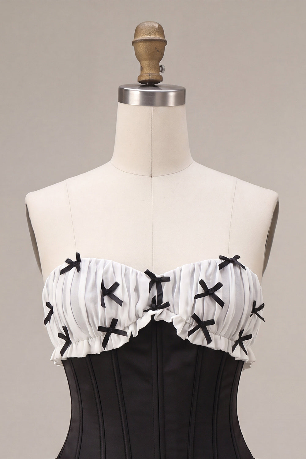 Black Satin A-Line Strapless Tiered Ruffle Corset Homecoming Dress with Lace Up Back