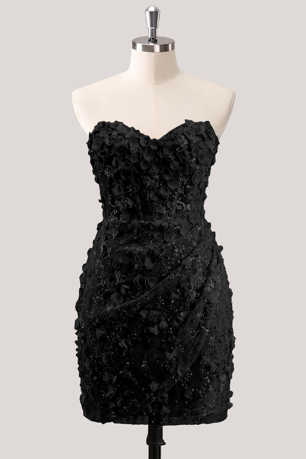 Robe de soirée moulante bustier transparente florale avec corset à sequins et laçage au dos