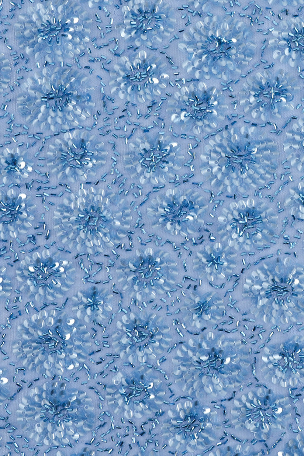 Robe longue de mère de la mariée trapèze bleue en satin à sequins avec col en V et manches courtes