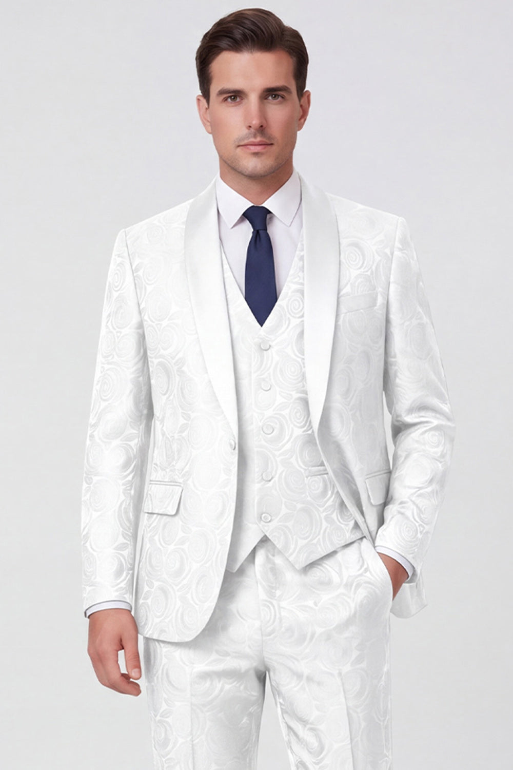 Black Shawl Lapel 3 Piece One Button Men's Prom Suits
