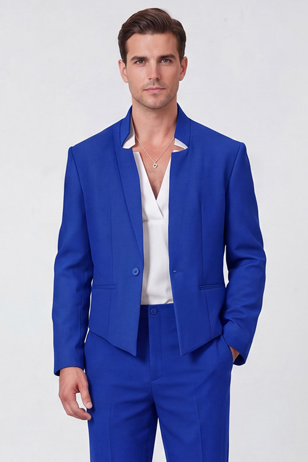 Costume de bal deux pièces noir un bouton pour homme