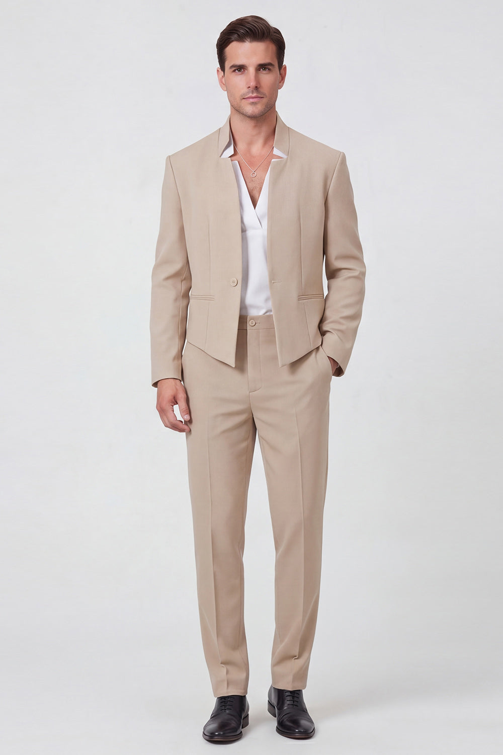 Costume de bal deux pièces noir un bouton pour homme