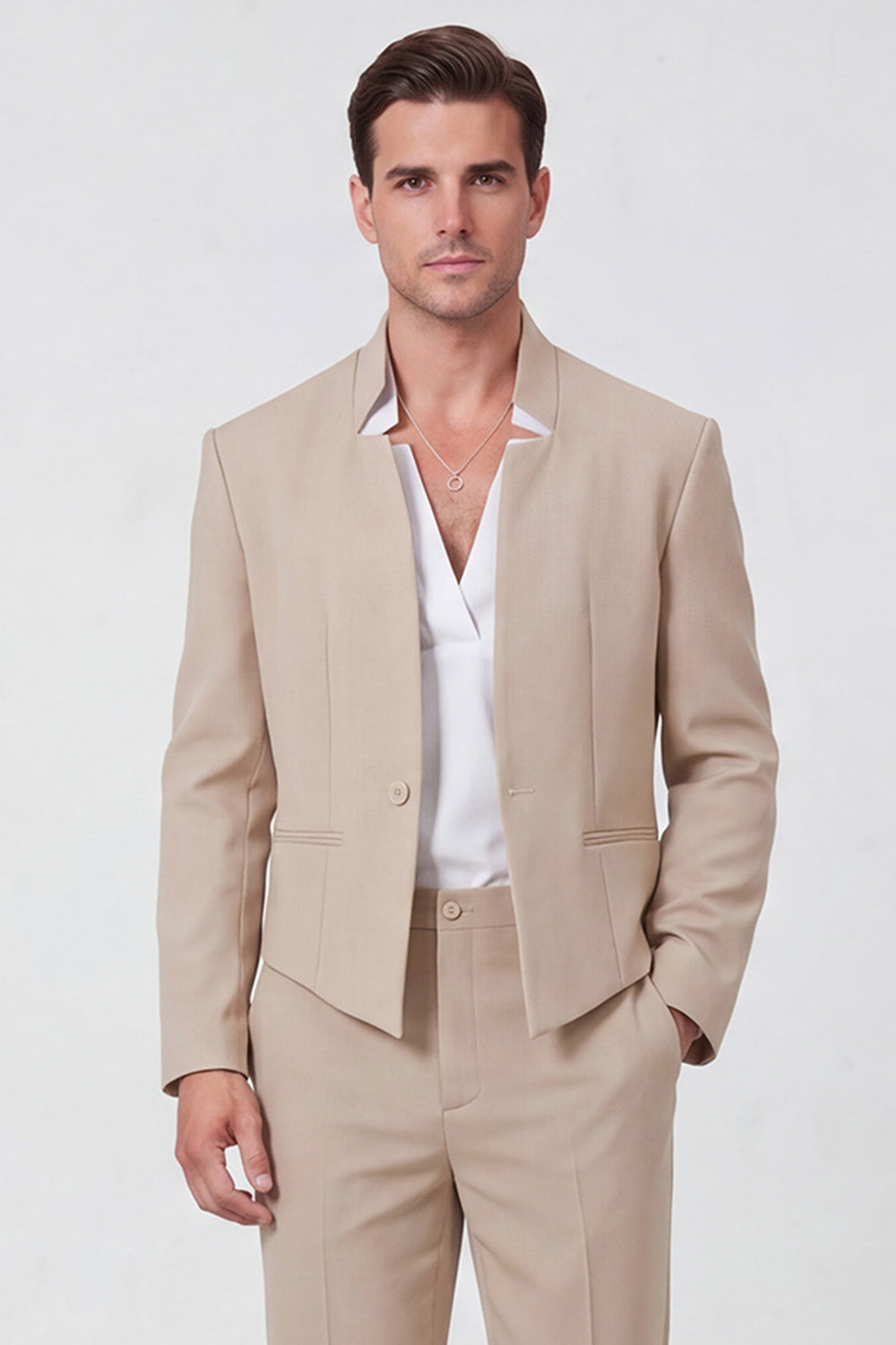 Costume de bal deux pièces noir un bouton pour homme