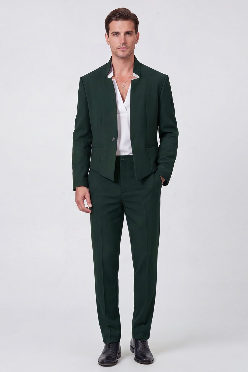 Costume de bal deux pièces noir un bouton pour homme