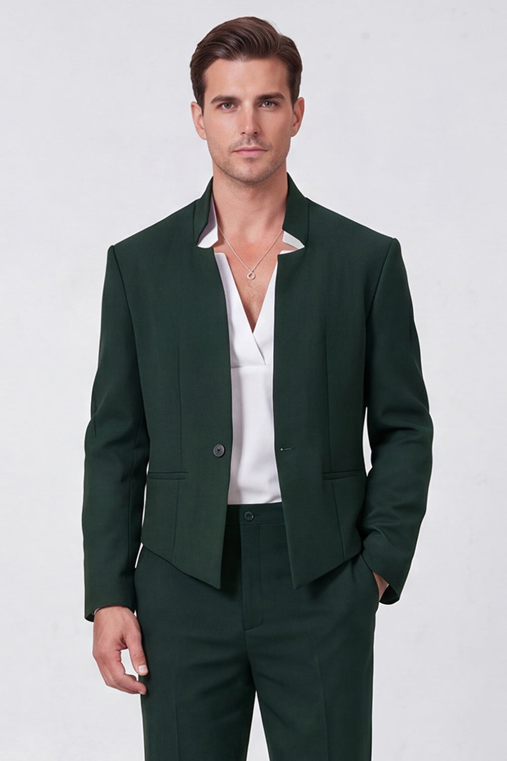 Costume de bal deux pièces noir un bouton pour homme
