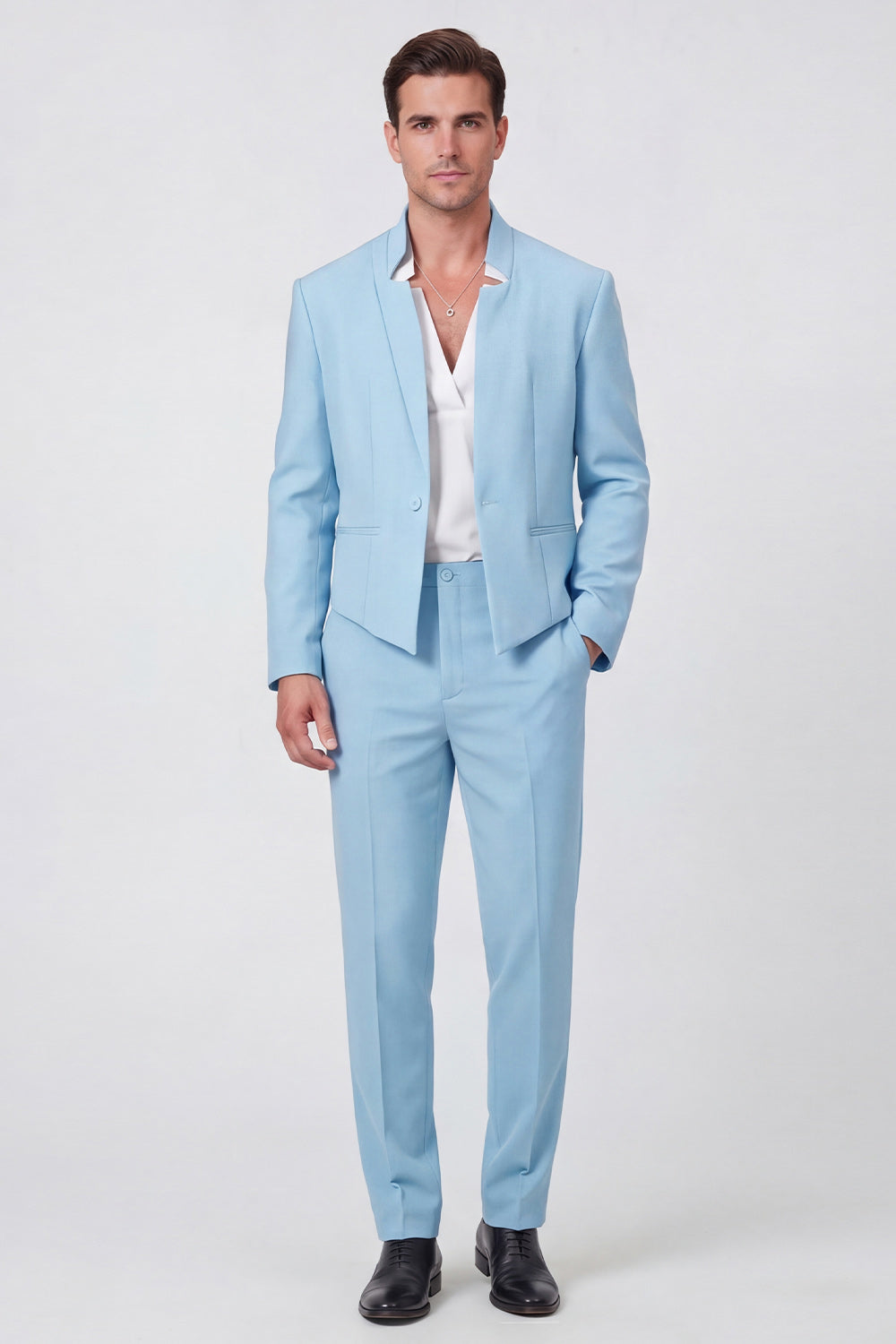 Costume de bal deux pièces noir un bouton pour homme