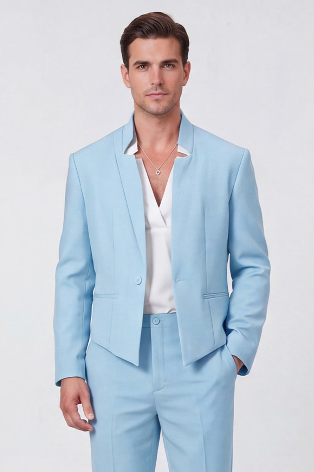 Costume de bal deux pièces noir un bouton pour homme