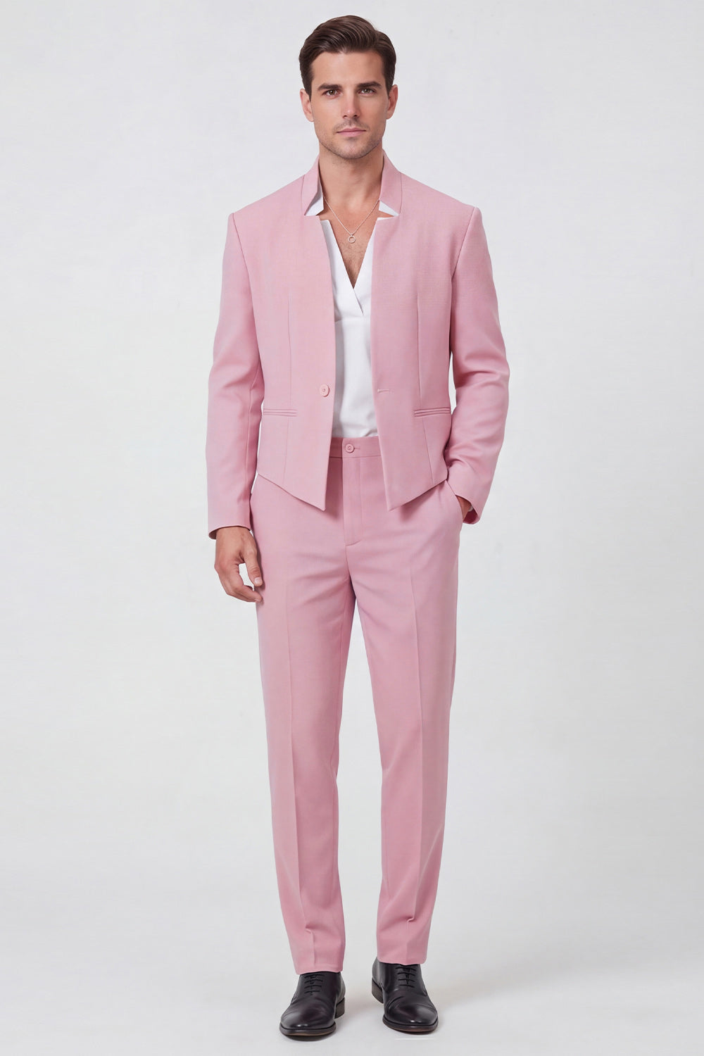 Costume de bal deux pièces noir un bouton pour homme