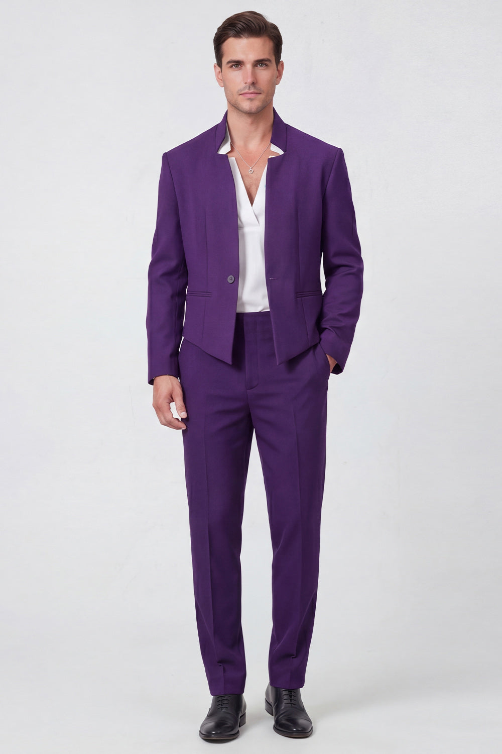 Costume de bal deux pièces noir un bouton pour homme