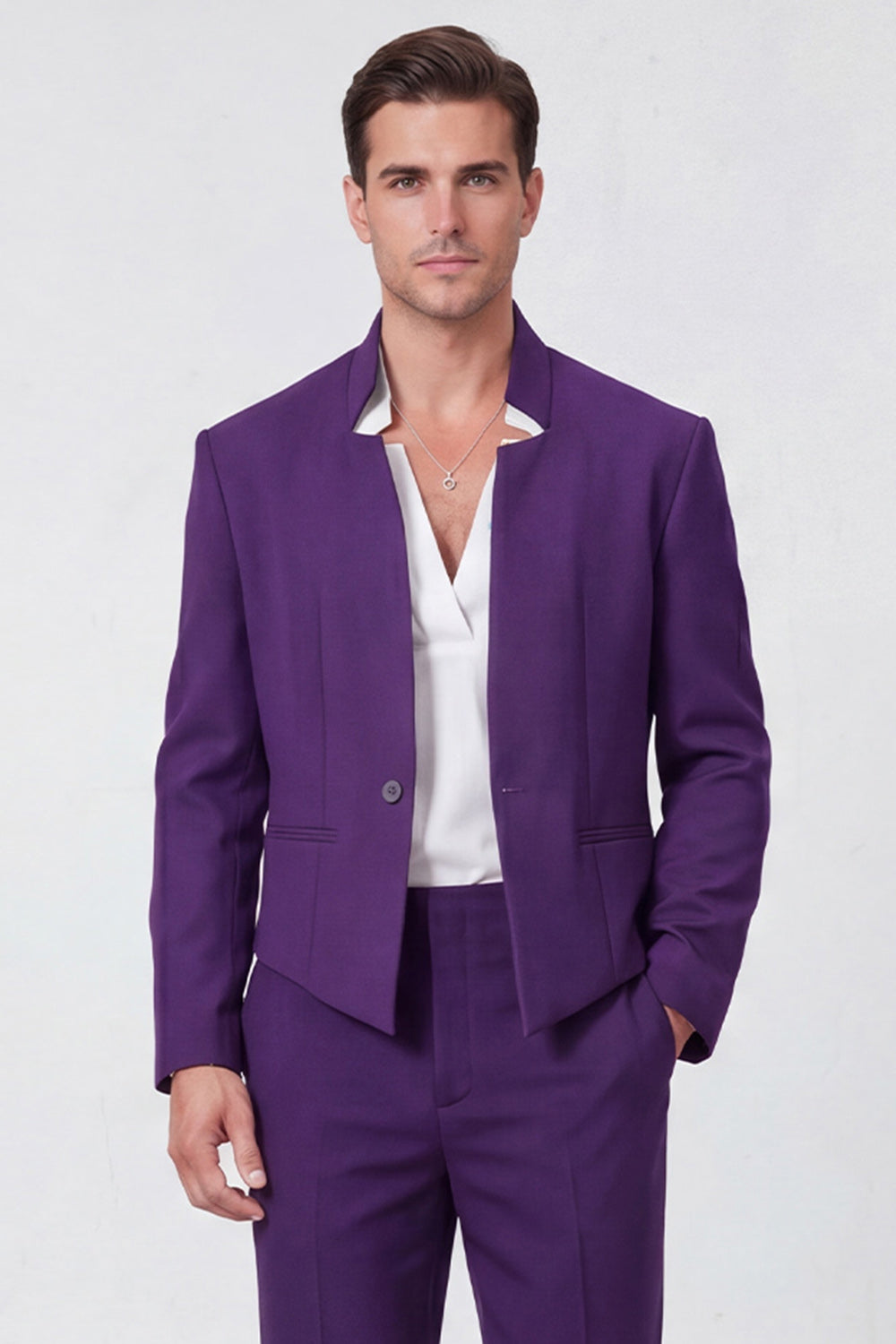 Costume de bal deux pièces noir un bouton pour homme