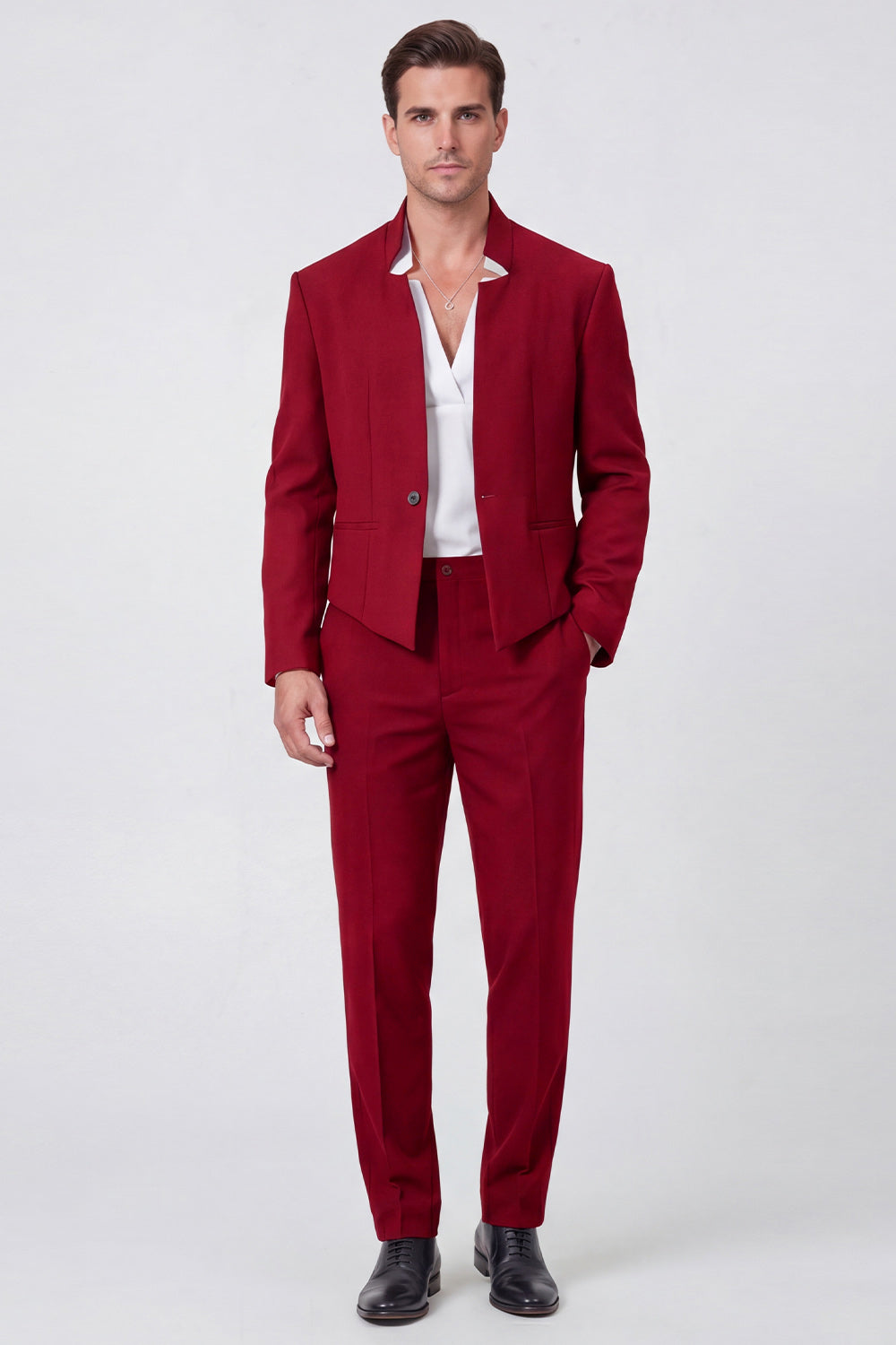Costume de bal deux pièces noir un bouton pour homme