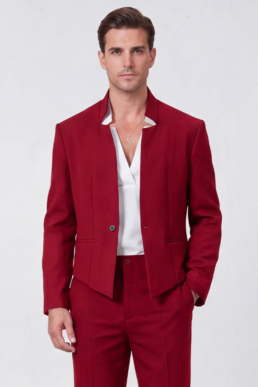 Costume de bal deux pièces noir un bouton pour homme