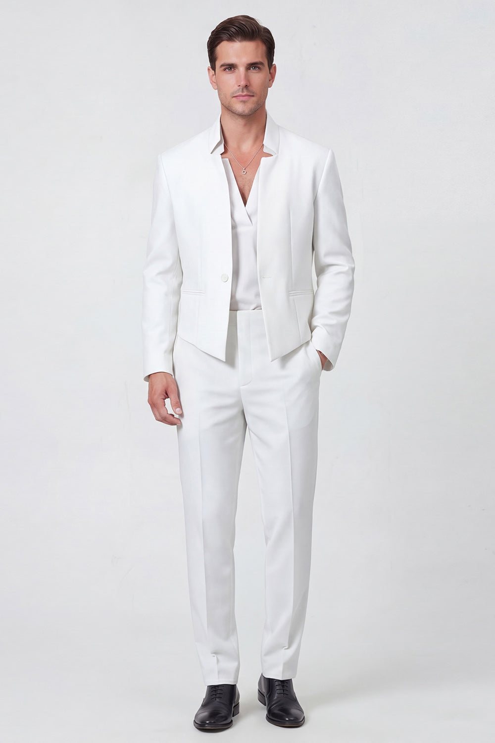 Costume de bal deux pièces noir un bouton pour homme