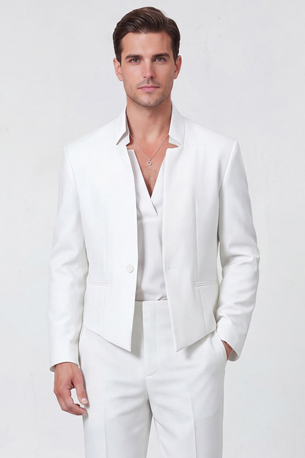 Costume de bal deux pièces noir un bouton pour homme