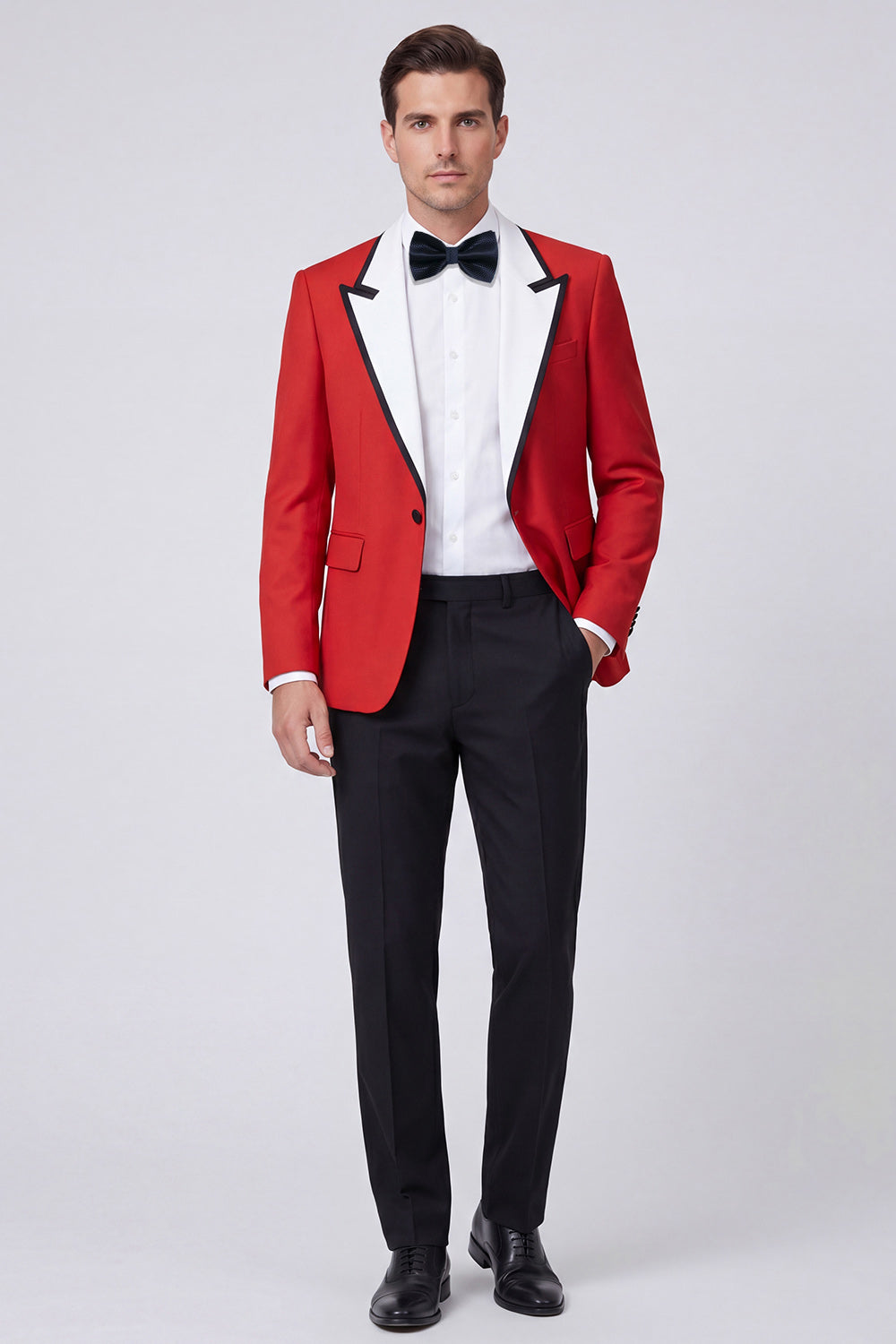Peak Lapel Red 2-Piece One-Button Men's Prom Suits
