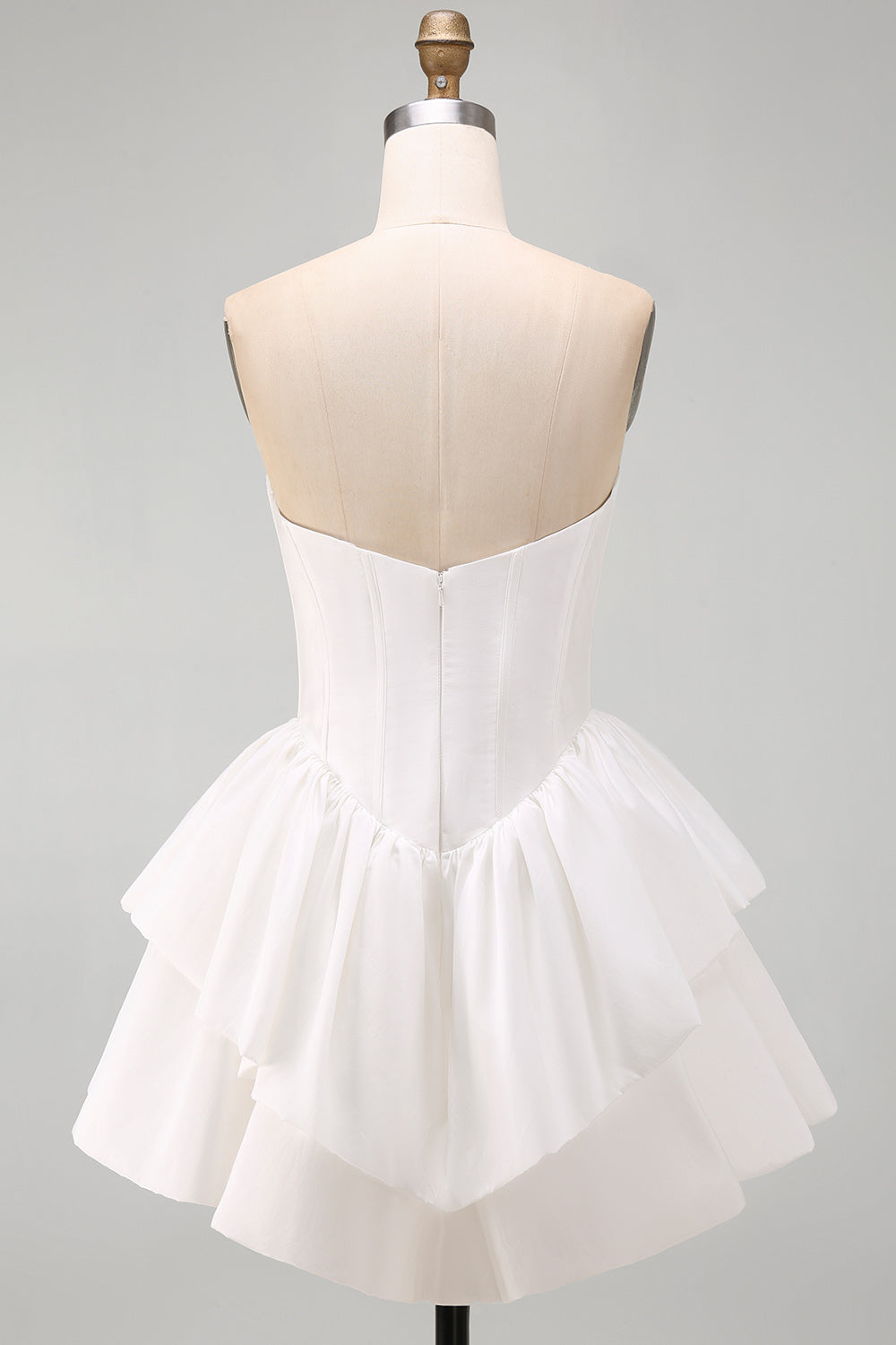 Sweetheart White A-Line Tiered Corset Short Homecoming Dress