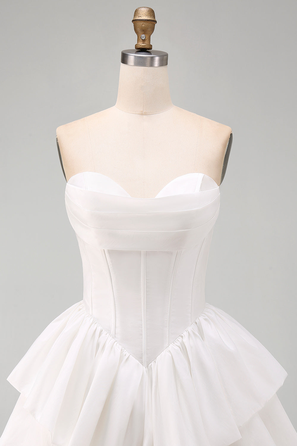 Sweetheart White A-Line Tiered Corset Short Homecoming Dress