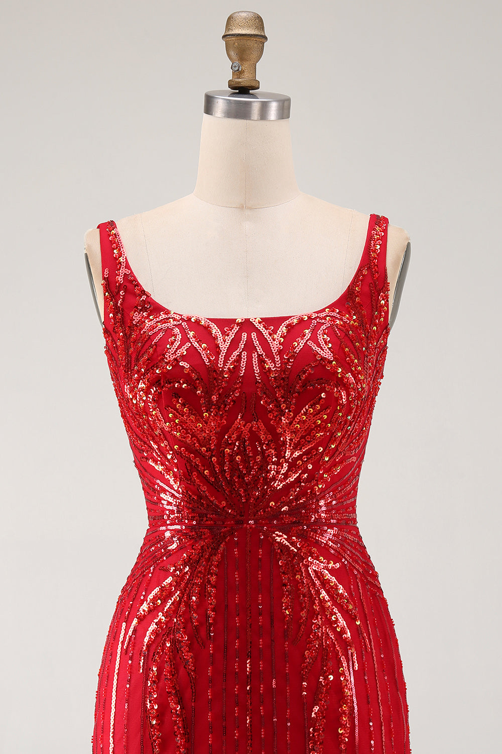 Sparkly Burgundy Bodycon Sequin Square Neck Short Homecoming Dress