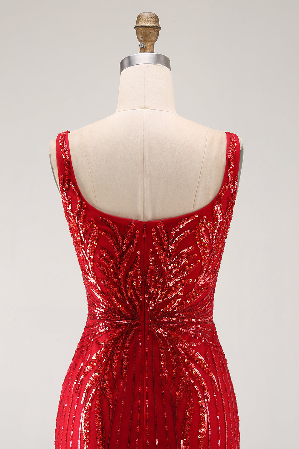 Sparkly Burgundy Bodycon Sequin Square Neck Short Homecoming Dress