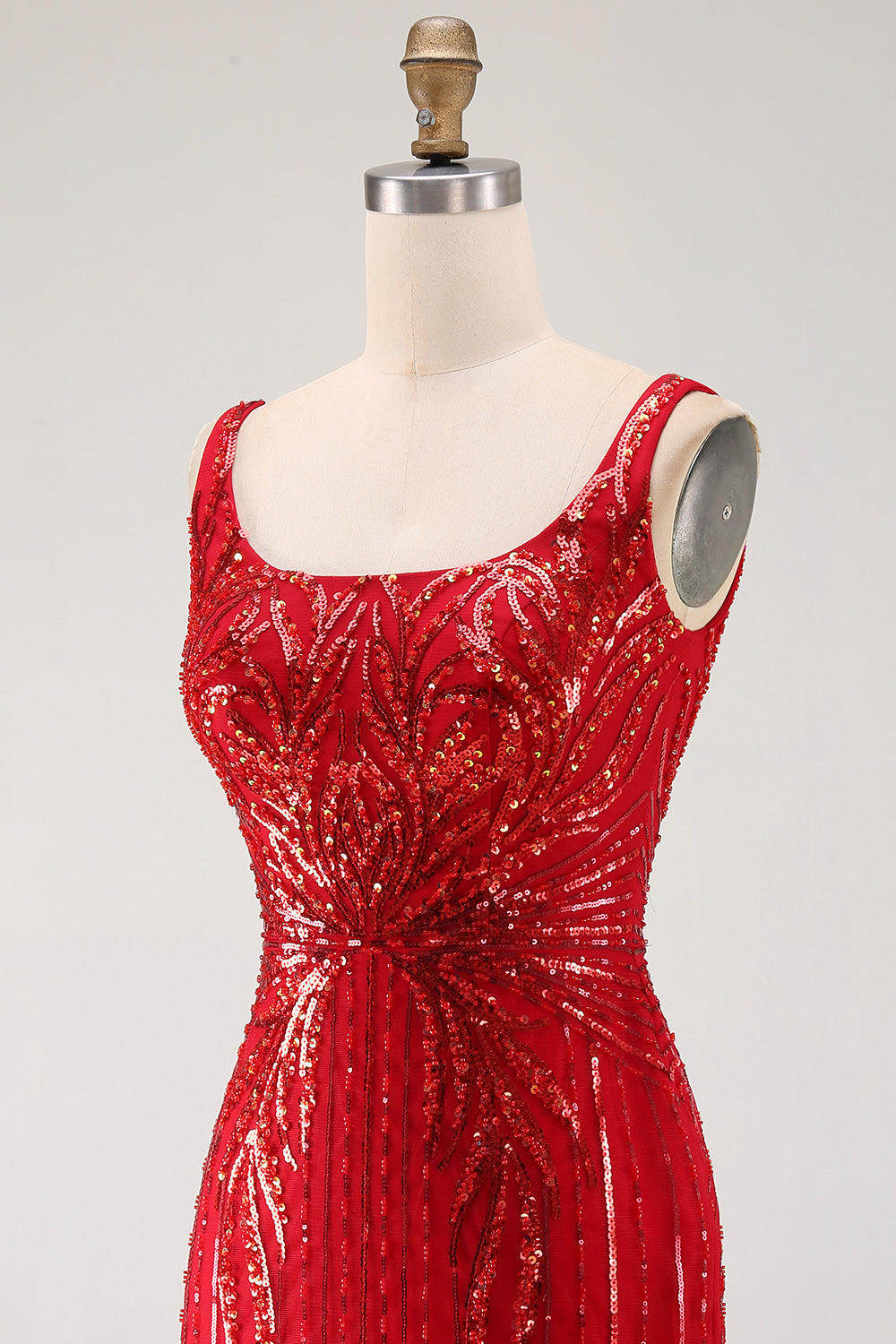 Sparkly Burgundy Bodycon Sequin Square Neck Short Homecoming Dress