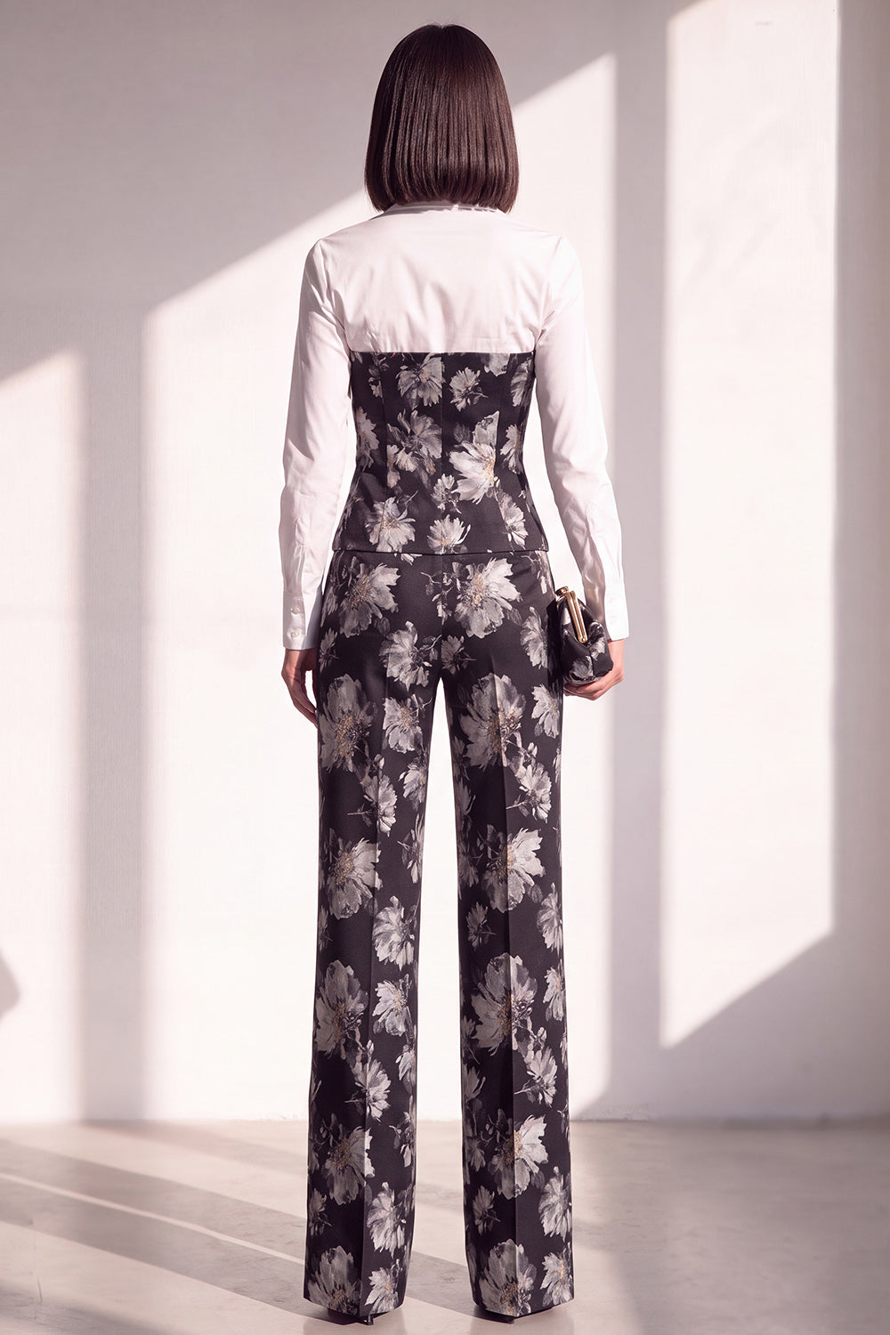 Black Golden Corset Printed Pant Suits Women Suits