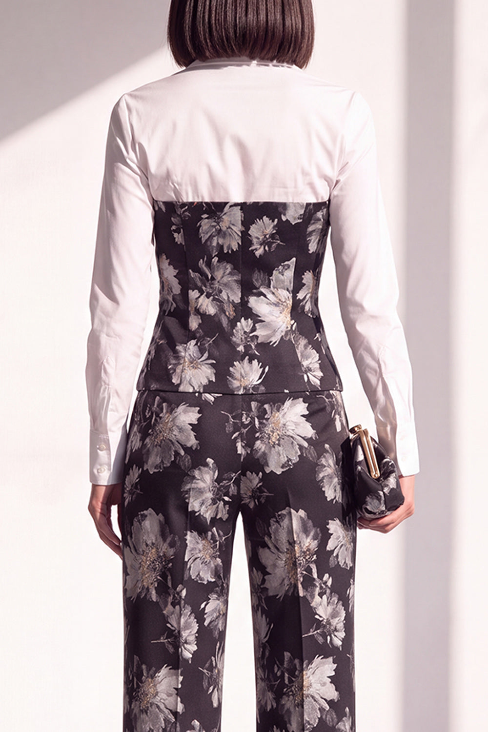 Black Golden Corset Printed Pant Suits Women Suits