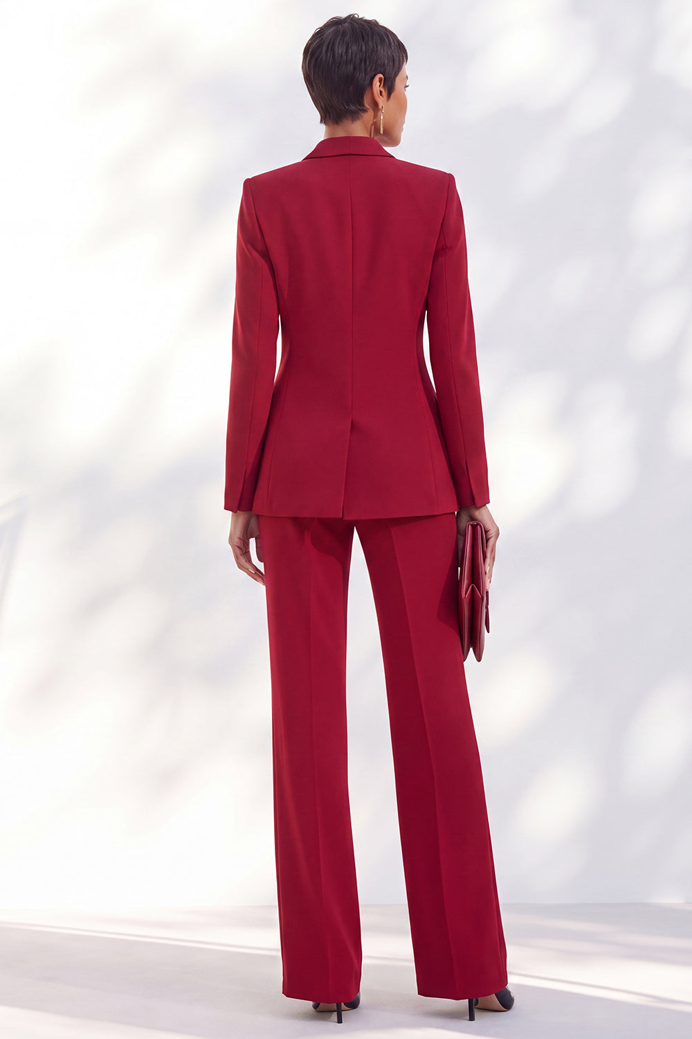 Vintage Acacia Fitted Notched Lapel Long Sleeve Women's Suits