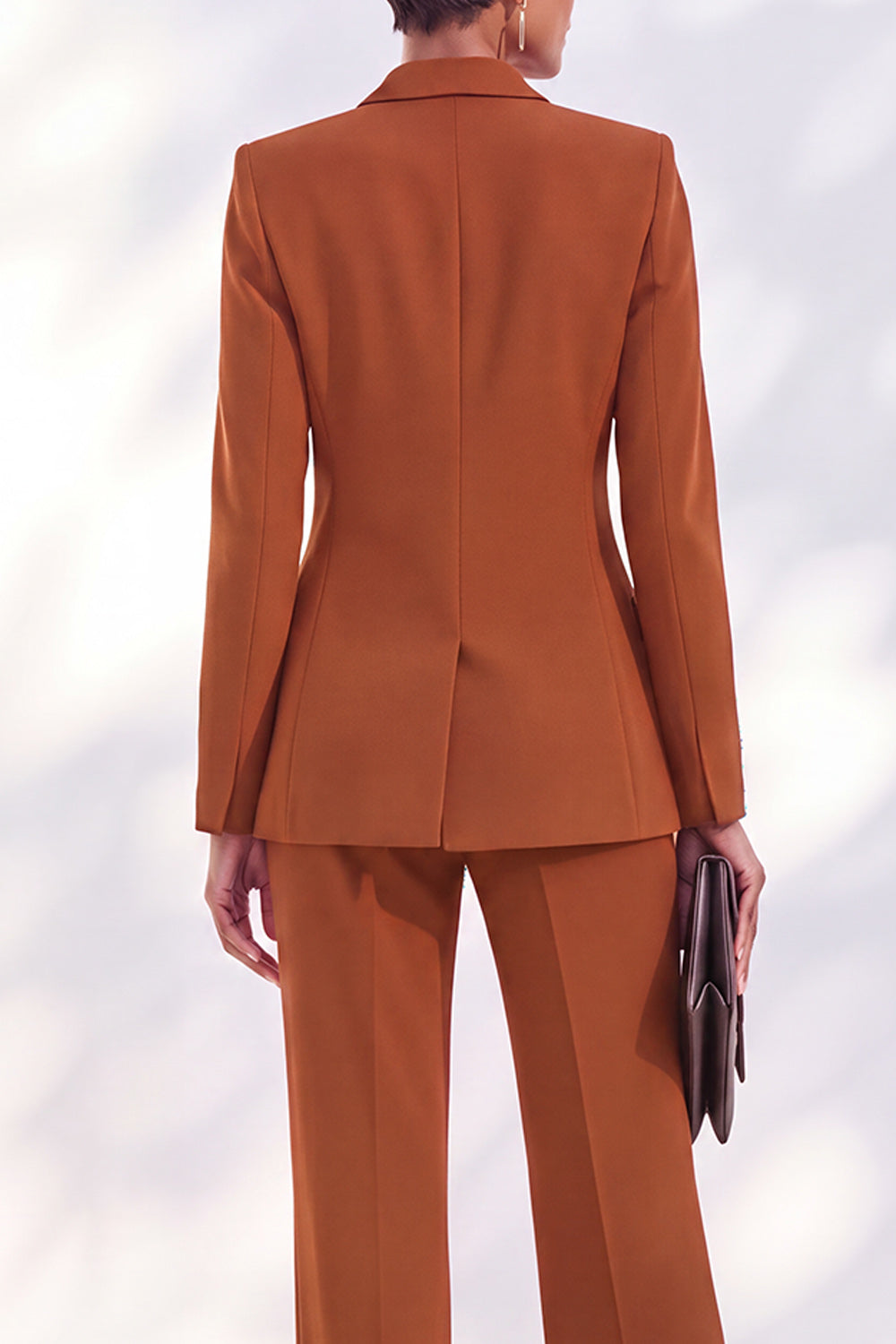 Vintage Acacia Fitted Notched Lapel Long Sleeve Women's Suits