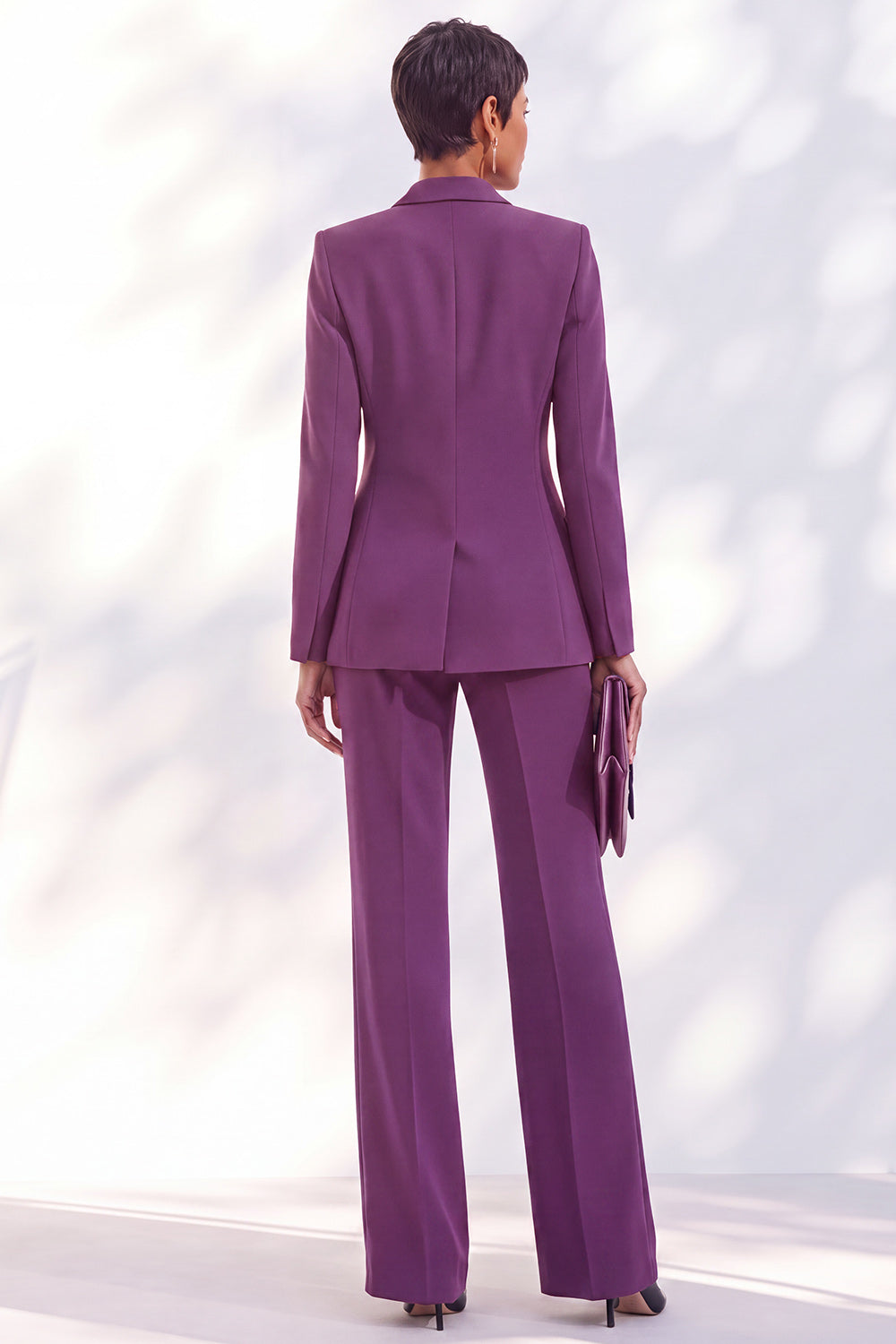 Vintage Acacia Fitted Notched Lapel Long Sleeve Women's Suits