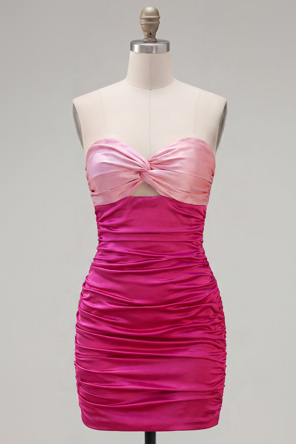 Red Orange Sweetheart Ruched Keyhole Bodycon Short Homecoming Dress
