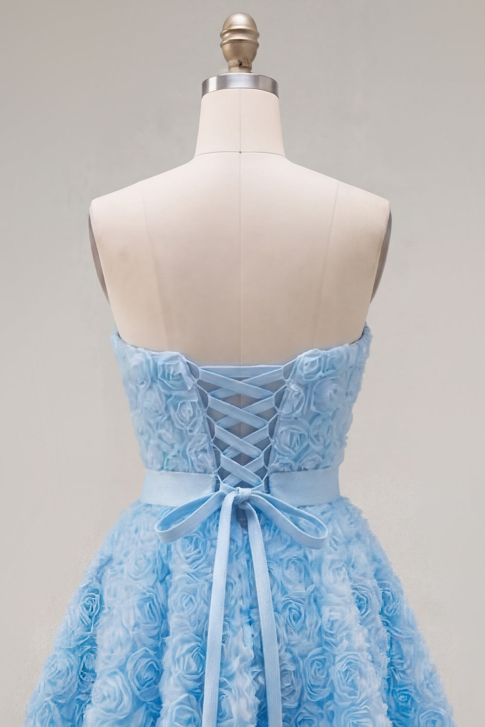 Sweetheart Pink A-Line 3D Floral Short Homecoming Dress with Lace Up Back