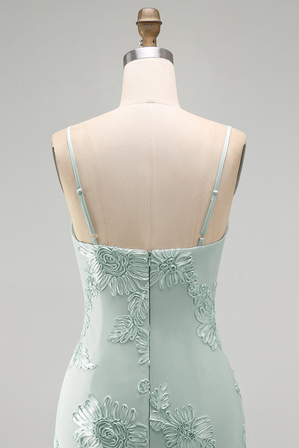 Yellow Bodycon Ruched Spaghetti Straps Floral Embroidery Homecoming Dress