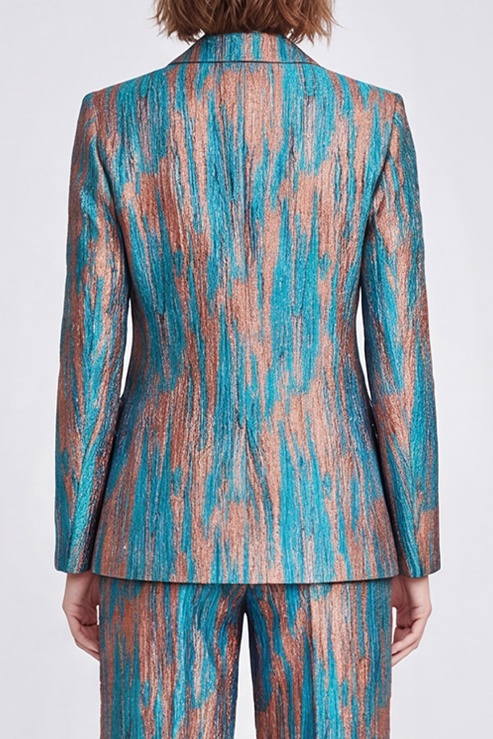 Blue 2-Piece Peak Lapel One-Button Women's Suit