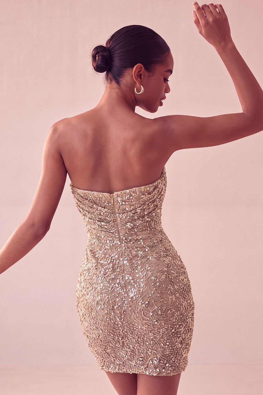 Sparkly Strapless Navy Bodycon Short Sequin Homecoming Dress