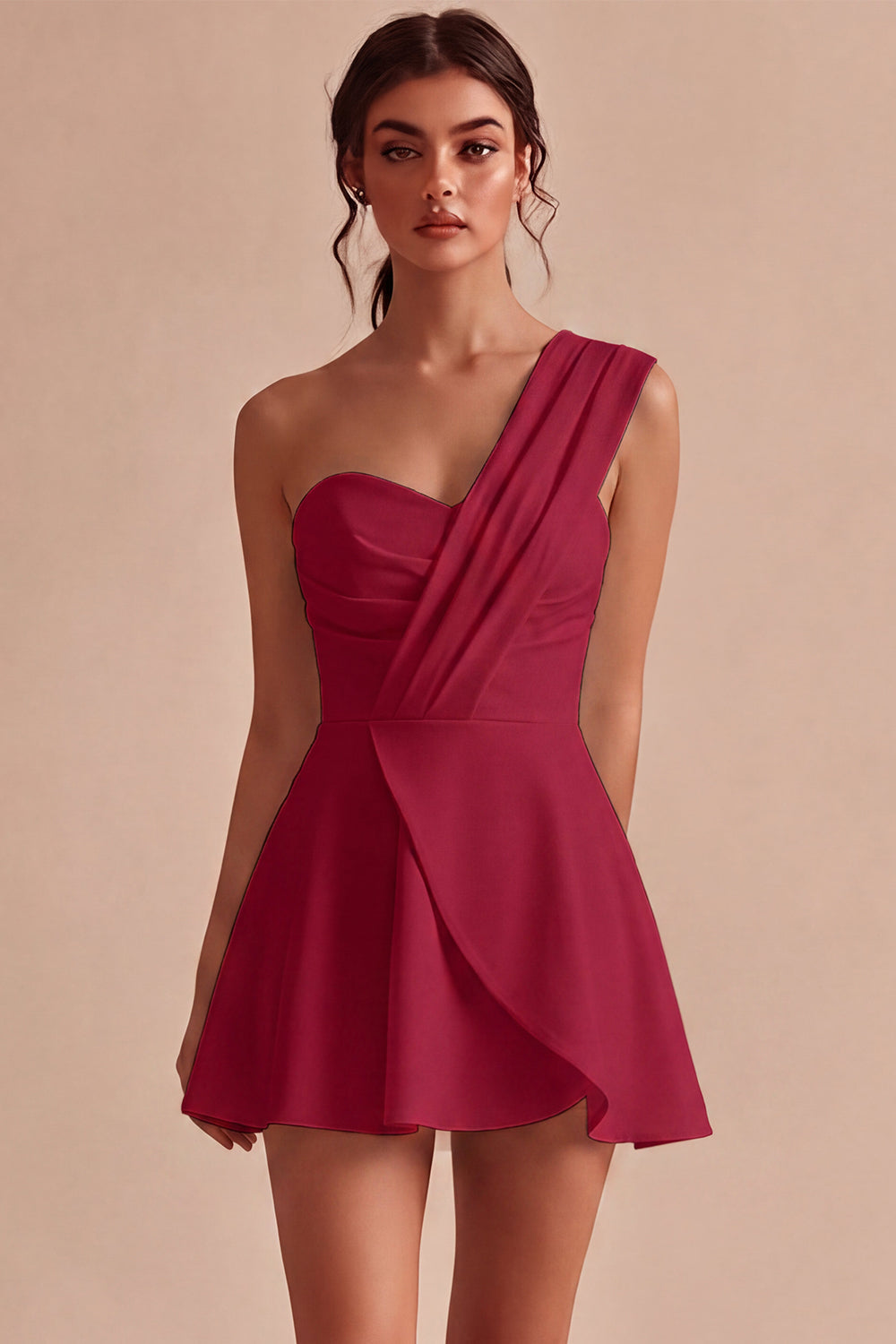 White One Shoulder A-Line Bridal Shower Dress