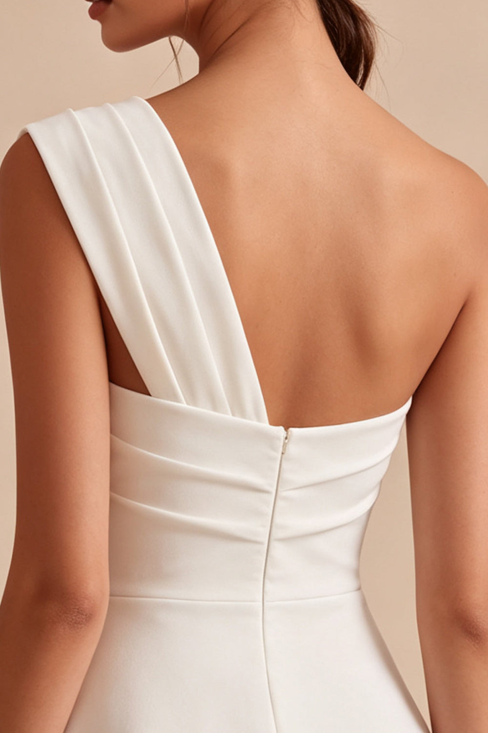 White One Shoulder A-Line Bridal Shower Dress