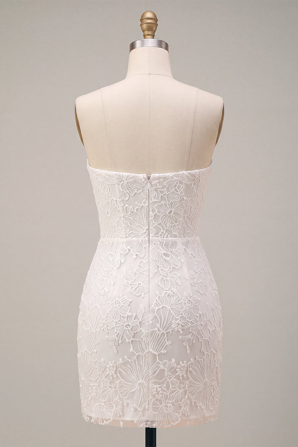 Sweetheart White Floral Bodycon Bridal Shower Dress