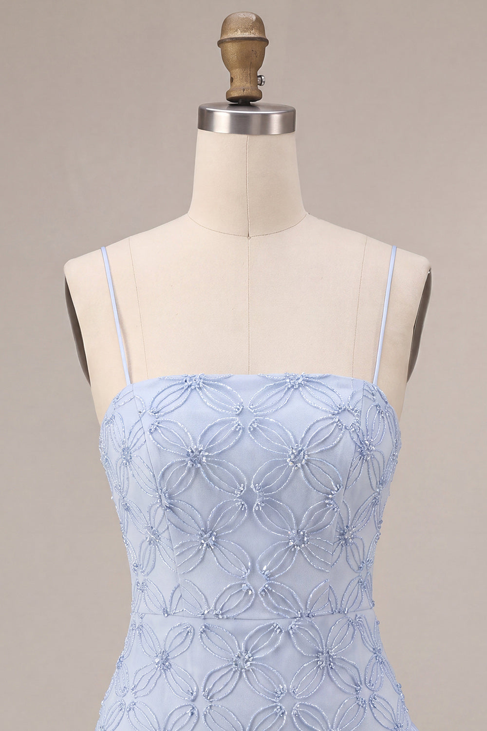 Blue Bodycon Ruffled Spaghetti Straps Short Homecoming Dress