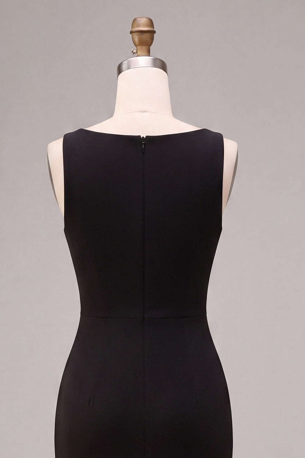 Black Cowl Neck Mermaid Sleeveless Long Formal Dress