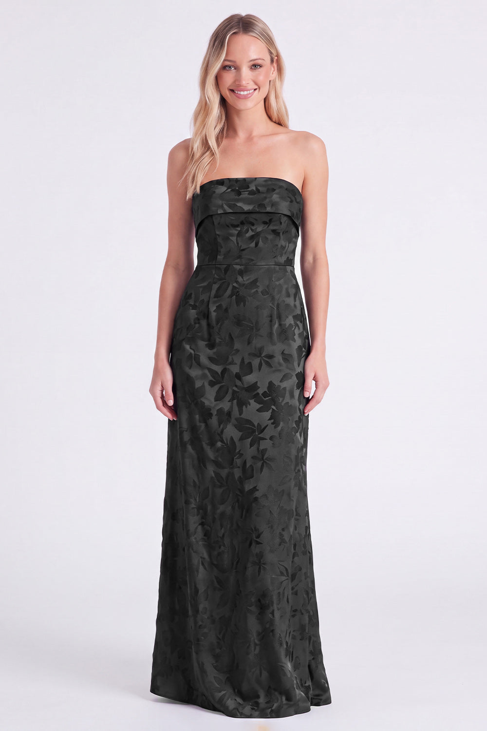 Sage Strapless Floral Mermaid Long Bridesmaid Dress