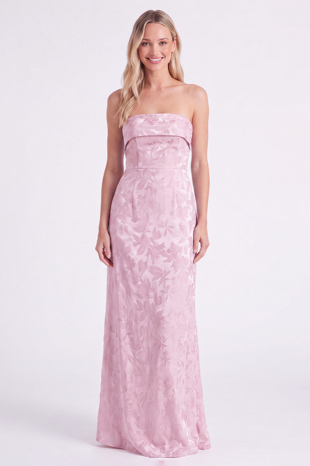 Sage Strapless Floral Mermaid Long Bridesmaid Dress