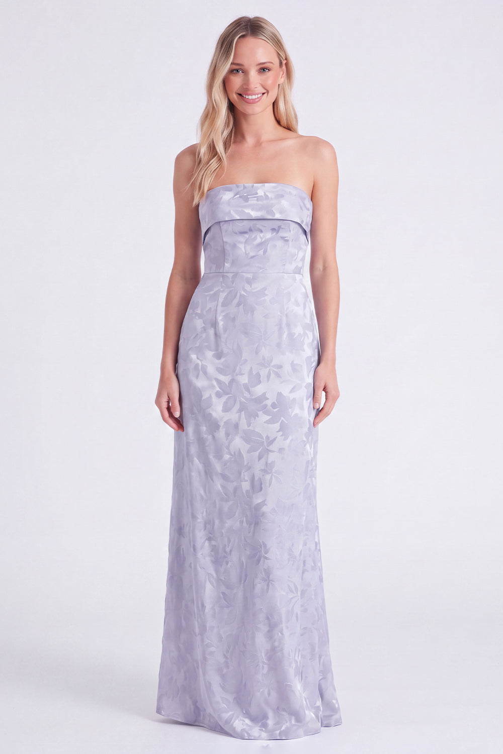 Sage Strapless Floral Mermaid Long Bridesmaid Dress