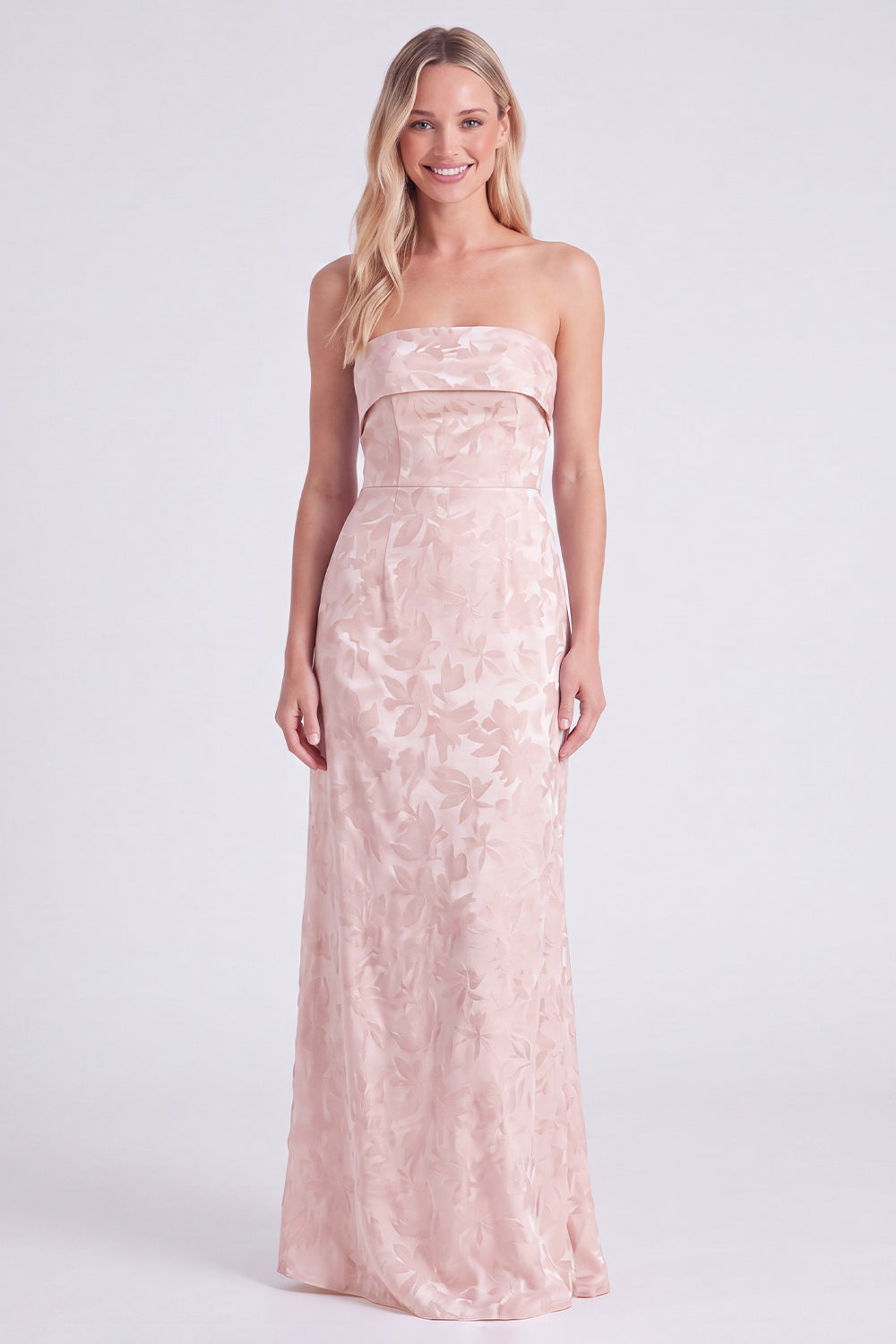 Sage Strapless Floral Mermaid Long Bridesmaid Dress